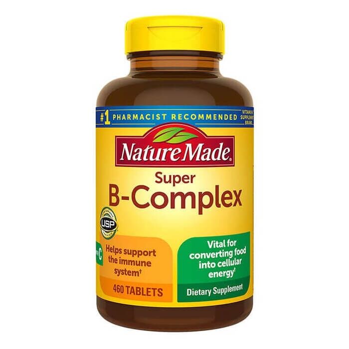 Viên uống bổ sung Vitamin Super B-Complex của Nature Made Mỹ hộp 460 viên phức hợp gồm 8 vitamin nhóm B và kết hợp với hàm lượng cao vitamin C chỉ trong 1 viên uống.