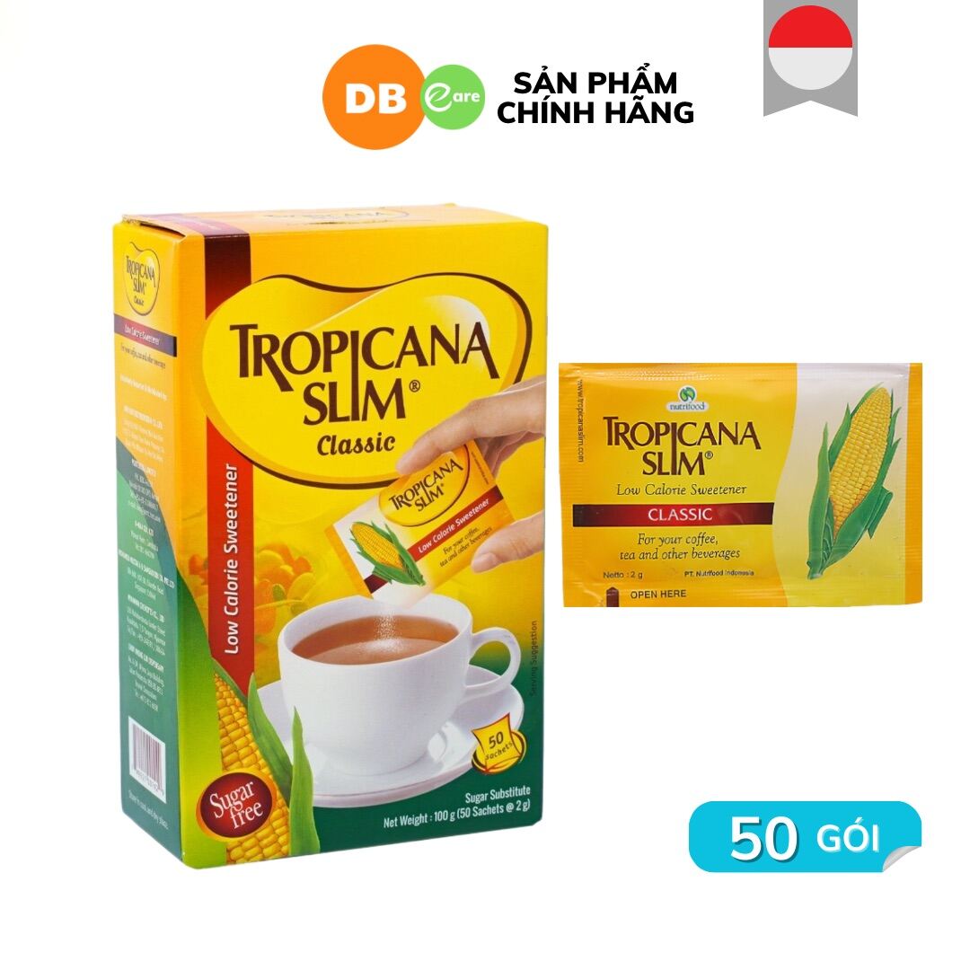 Mẫu mới Đường bắp ăn kiêng Tropicana Slim nhập khẩu 2g x 50 gói