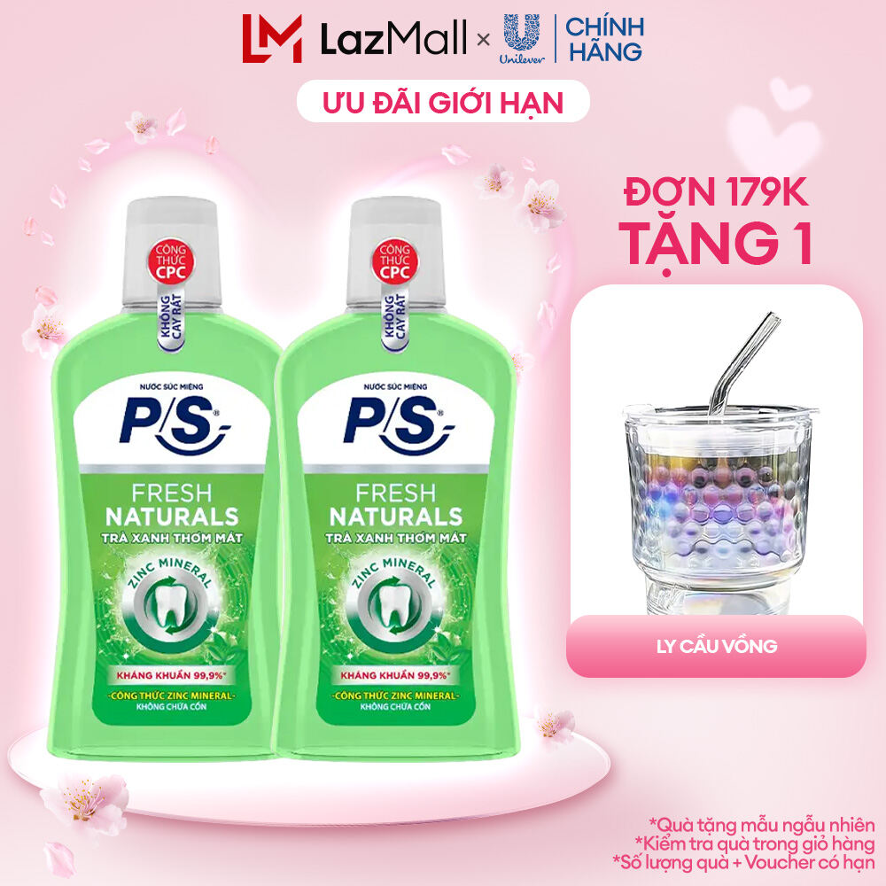 Bộ 2 Nước súc miệng P/S Chuyên gia kháng khuẩn 500ml giúp kháng khuẩn 99.9% chỉ sau 30 giây