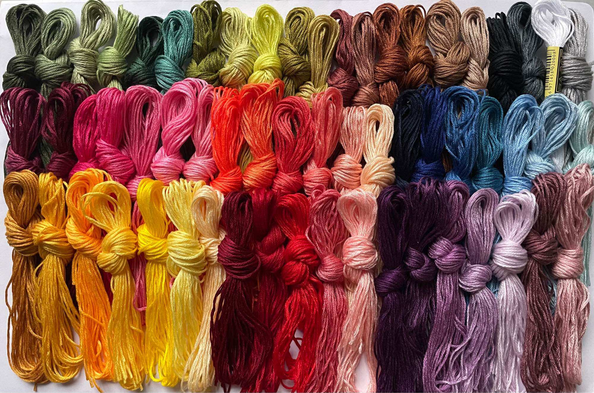 Set 60 màu chỉ thêu cotton / Phụ liệu may mặc, thêu thùa