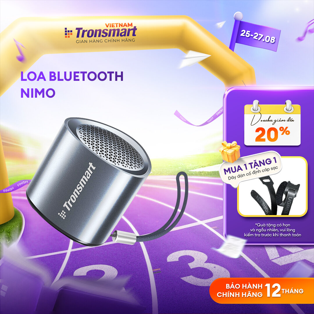 Loa bluetooth 5.3 mini di động tronsmart nimo ipx7 - đa sắc 4 màu - stereo pairing 2 loa - chính hãng - bảo hành 12 tháng