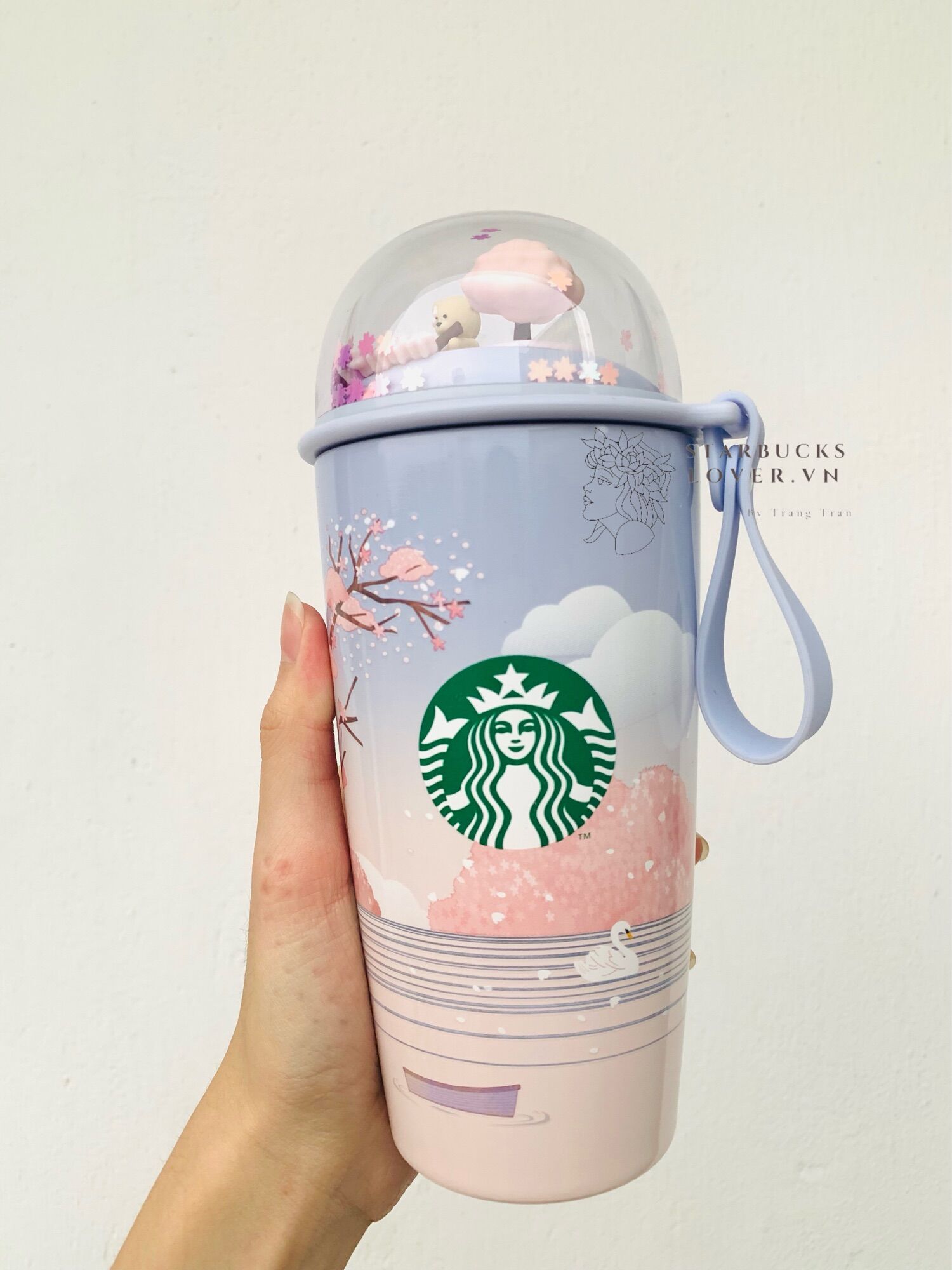 |chính hãng| ly starbucks dome cup hoa anh đào giữ nhiệt 473ml