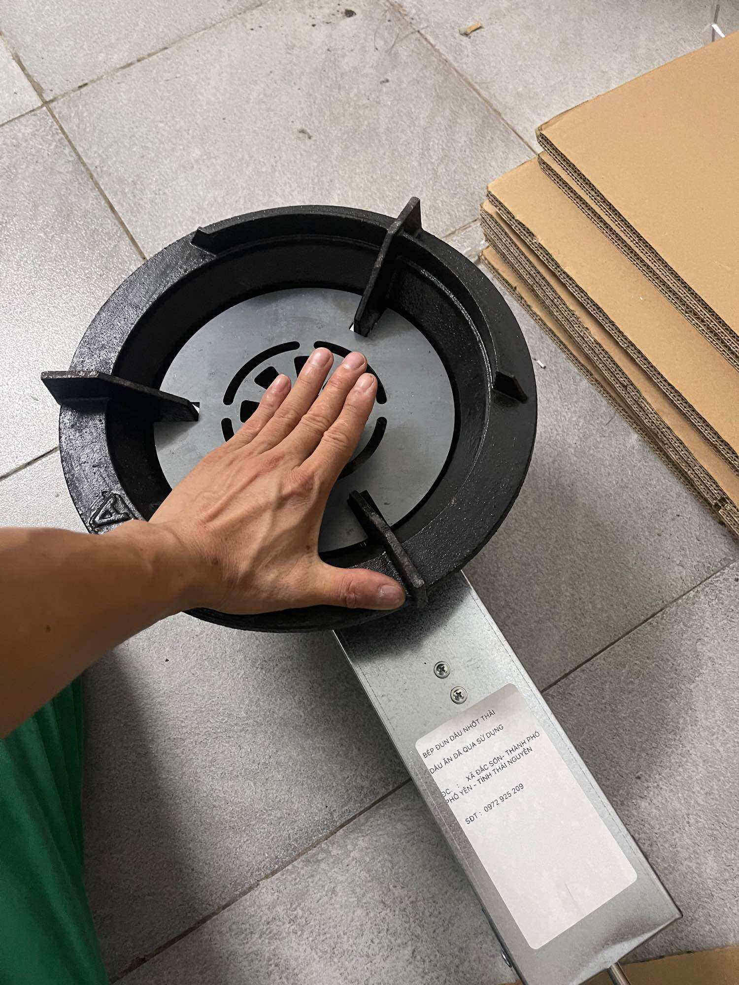 bếp nhớt thải công nghiệp D32cm