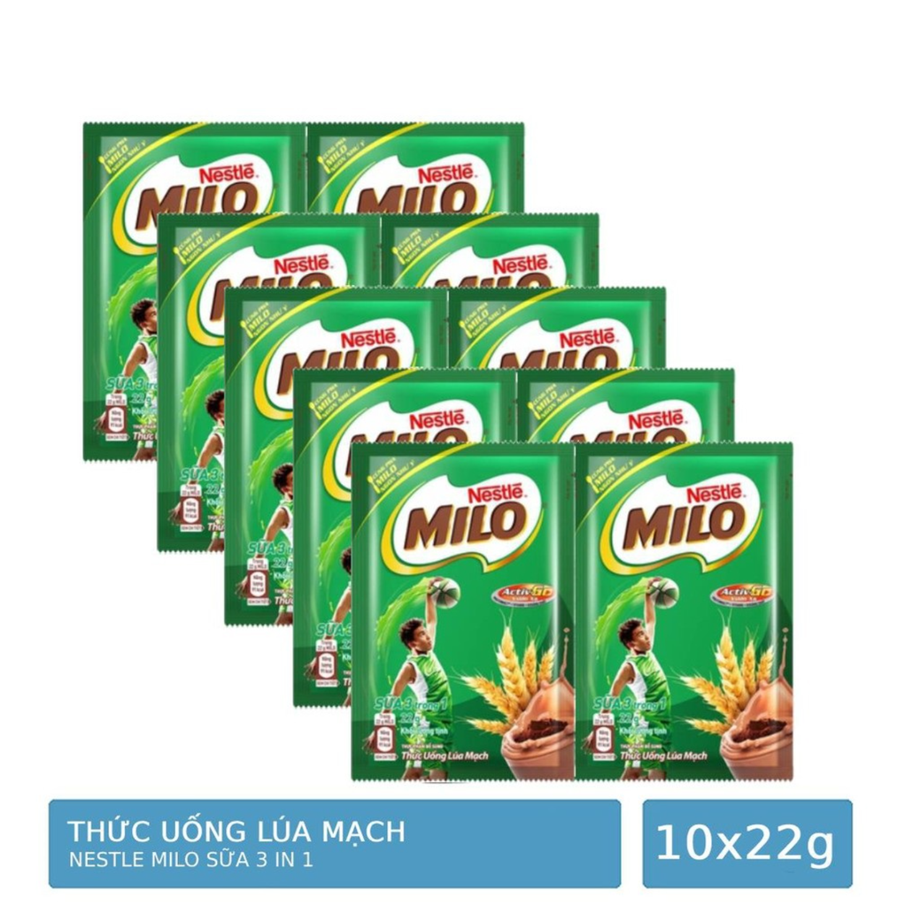 Dây 10 tặng 1 gói Sữa Bột Milo 22g