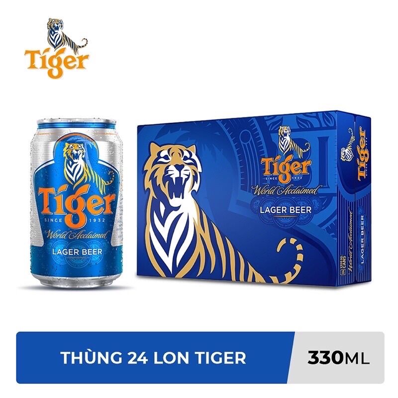 Thùng bia 24 lon Tiger nâu lon 330 ml ( hàng thường)