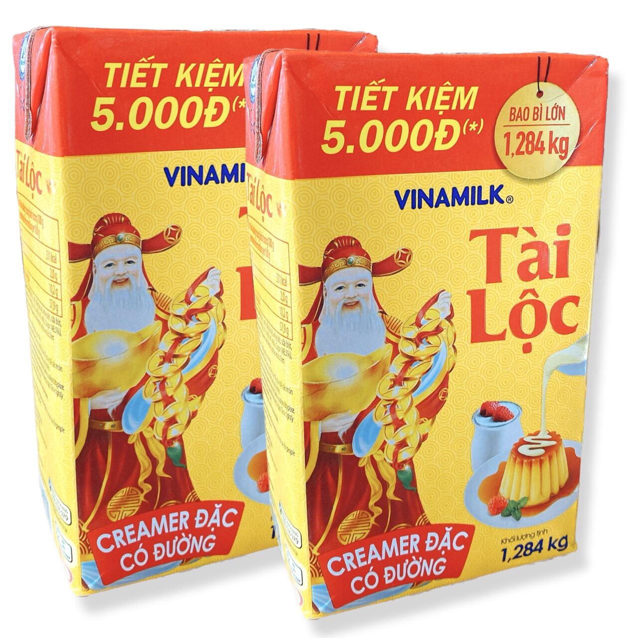 Combo 2 hộp sữa  mỗi hộp 1,284kg sữa đặc có đường nguyên kem Tài Lộc