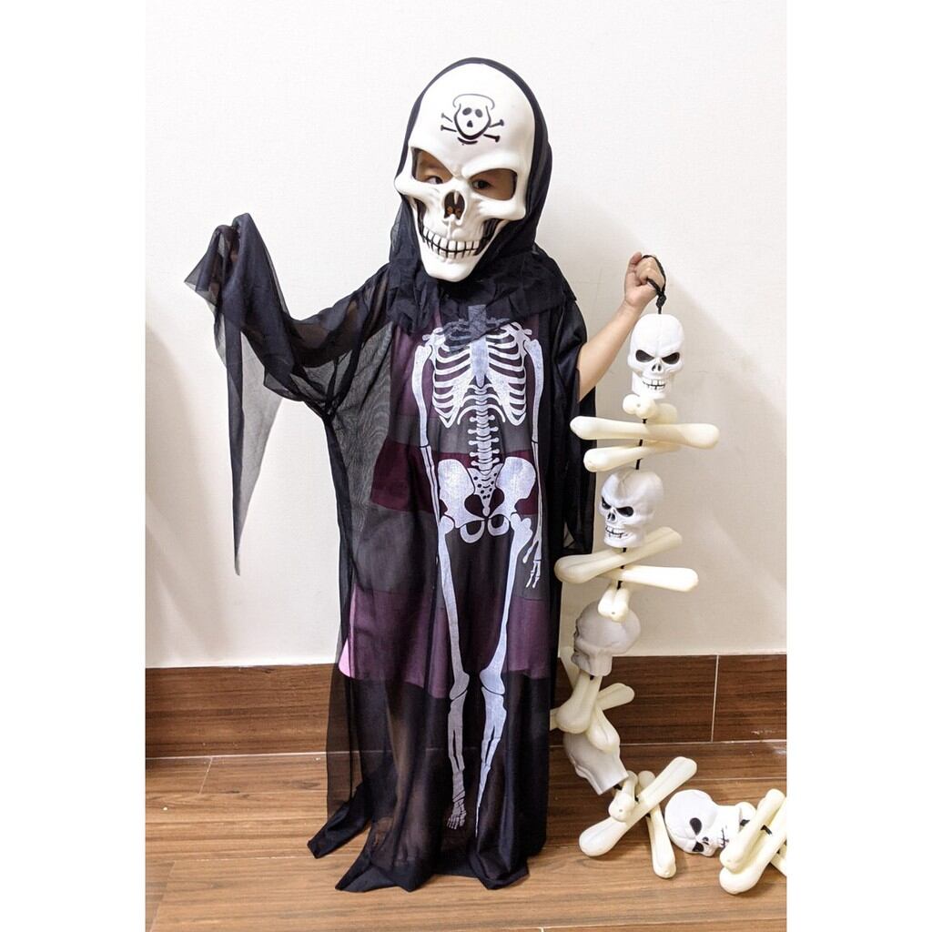 Áo choàng bộ xương halloween 120cm