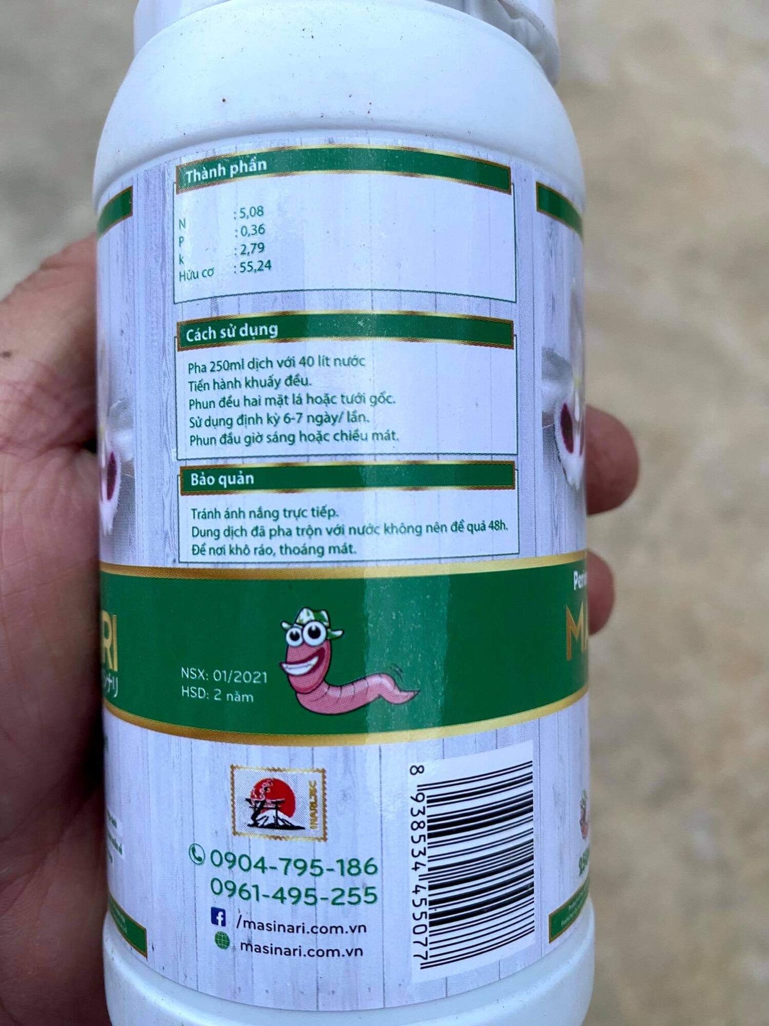 Dịch Trùn Quế MASINARI Chai 250ML