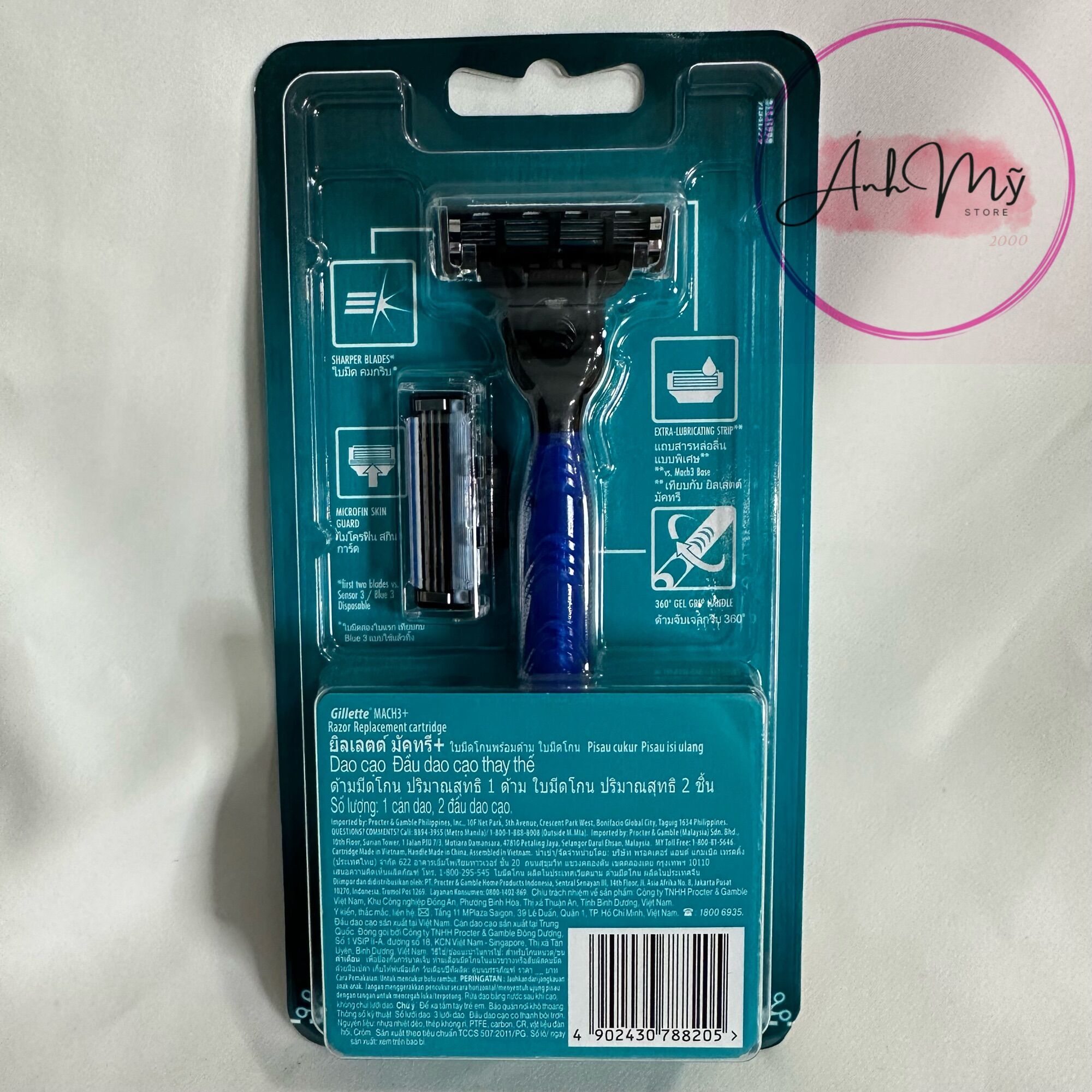 Dao cạo râu 3 lưỡi gillette mach 3 aqua grip