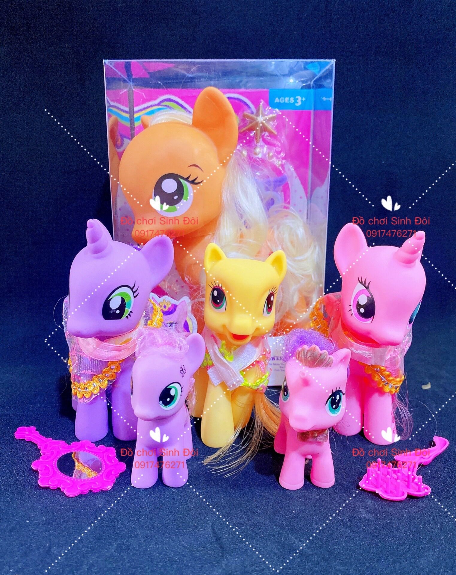 Mô hình ngựa pony - combo 6 con