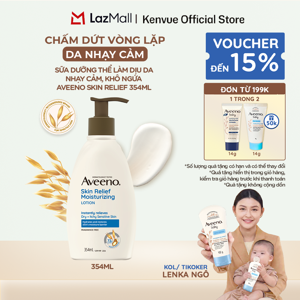 Sữa dưỡng thể làm dịu da Khô Ngứa và Nhạy cảm Aveeno Skin Relief 354ml
