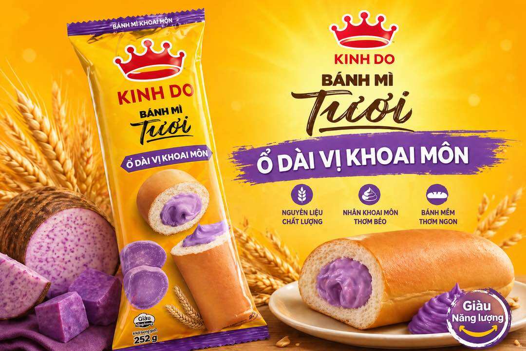 Bánh Mì Kinh Đô Tươi - Ổ Dài Khoai Môn
