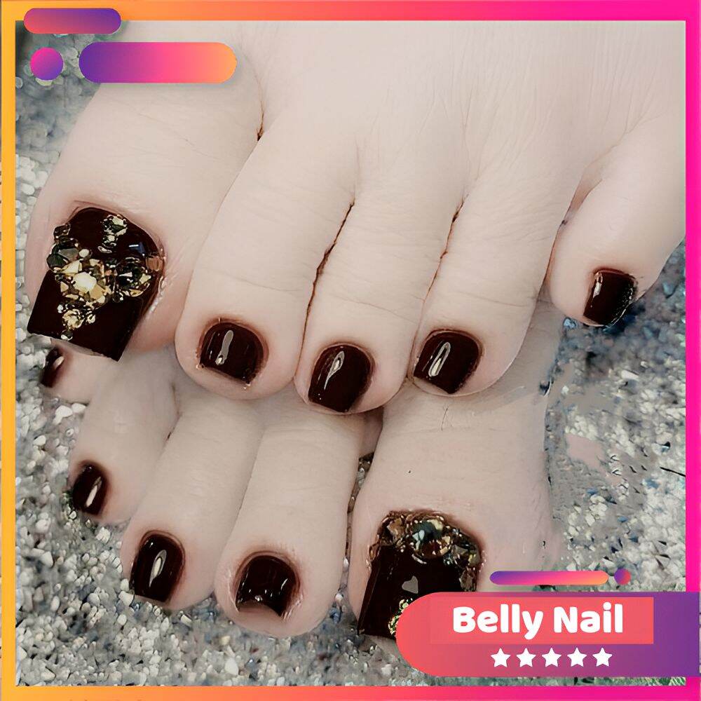 Móng chân giả kèm keo belly Nail bộ 24 móng kèm theo