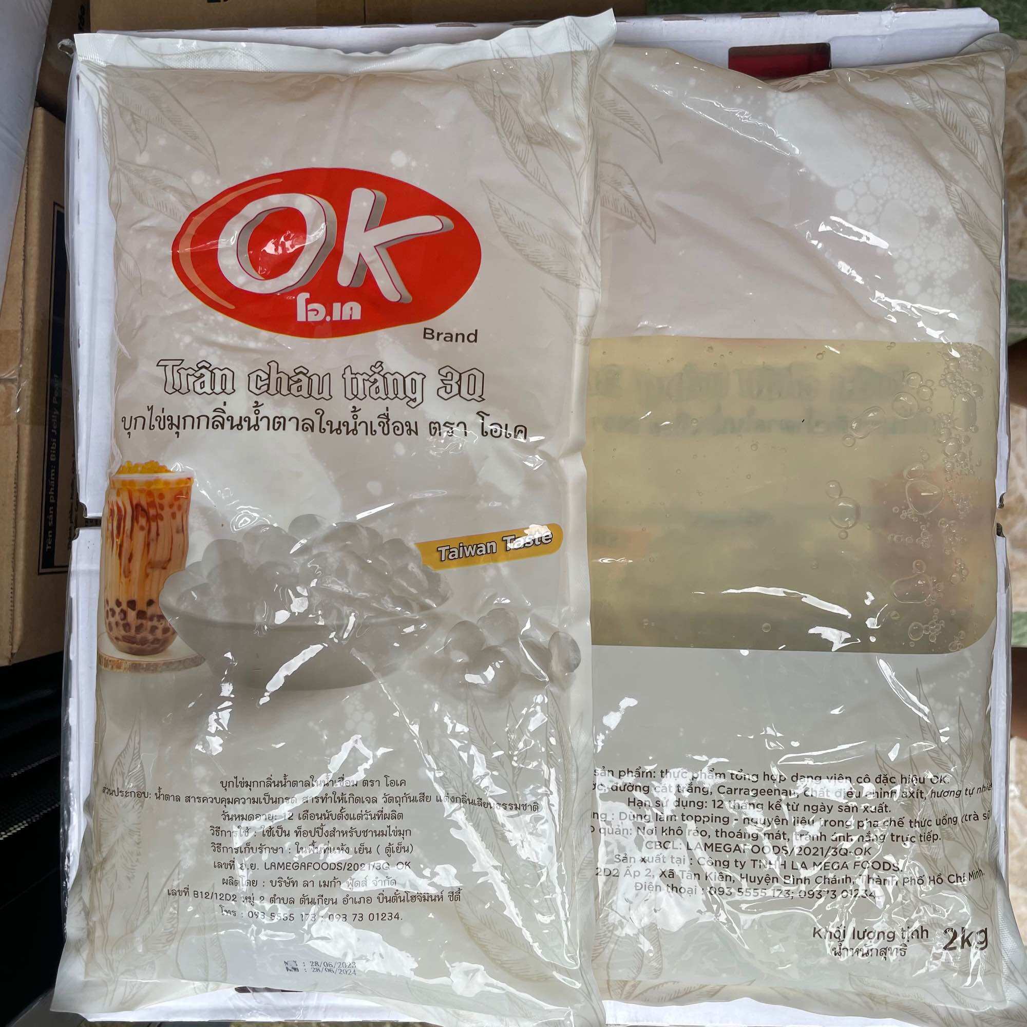 Thùng trân châu giòn 3q ok chuẩn vị thái lan bịch 2kg