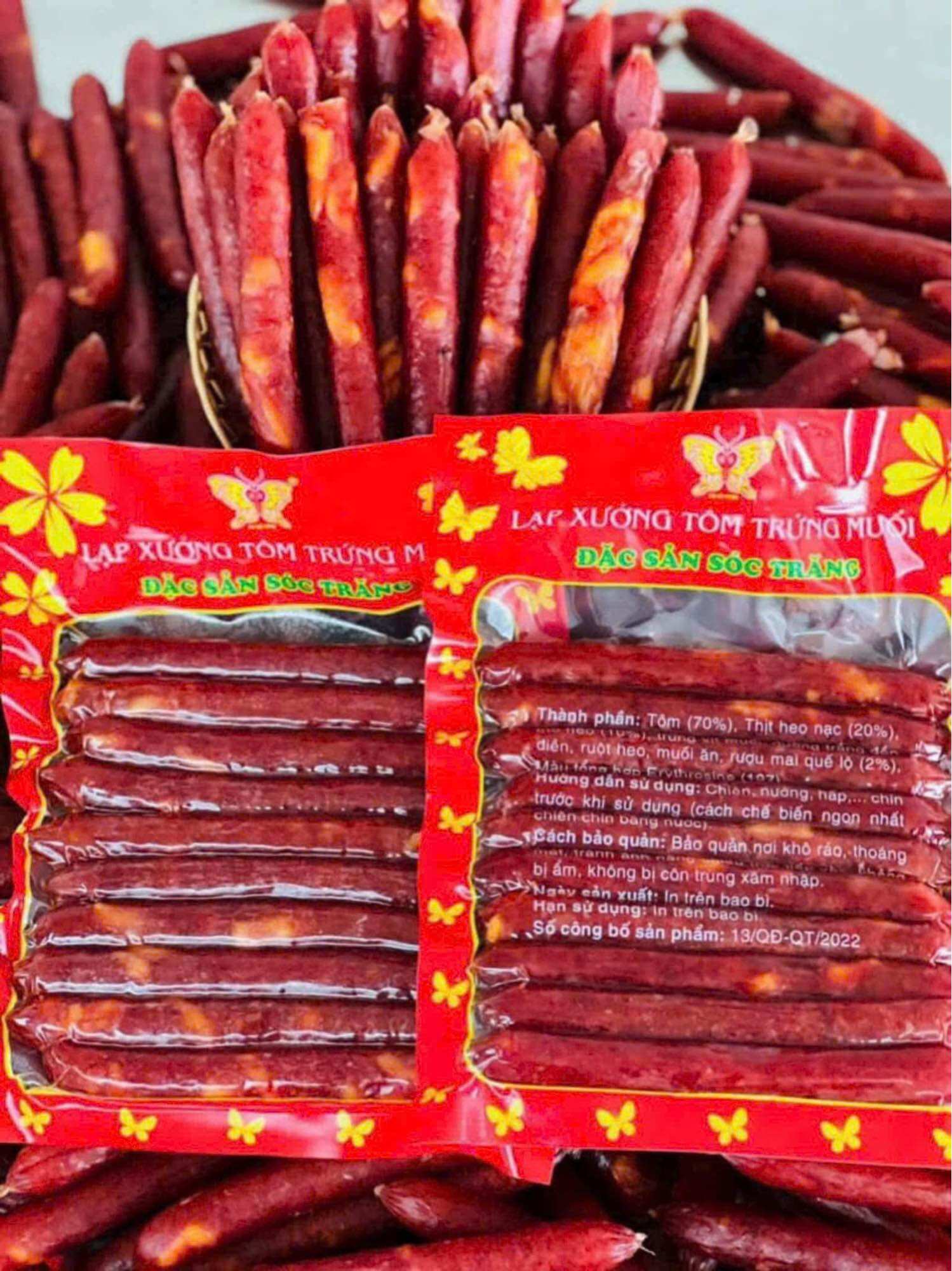 Lạp Xưởng Tôm Trứng Muối Túi Zip ( 500 Gram )🥚