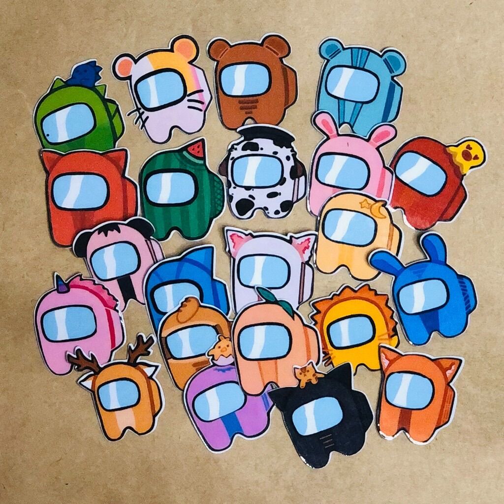 [HCM] - Bộ Sticker / Hình dán AMONG US (22 hình) - tiemtaphoacona