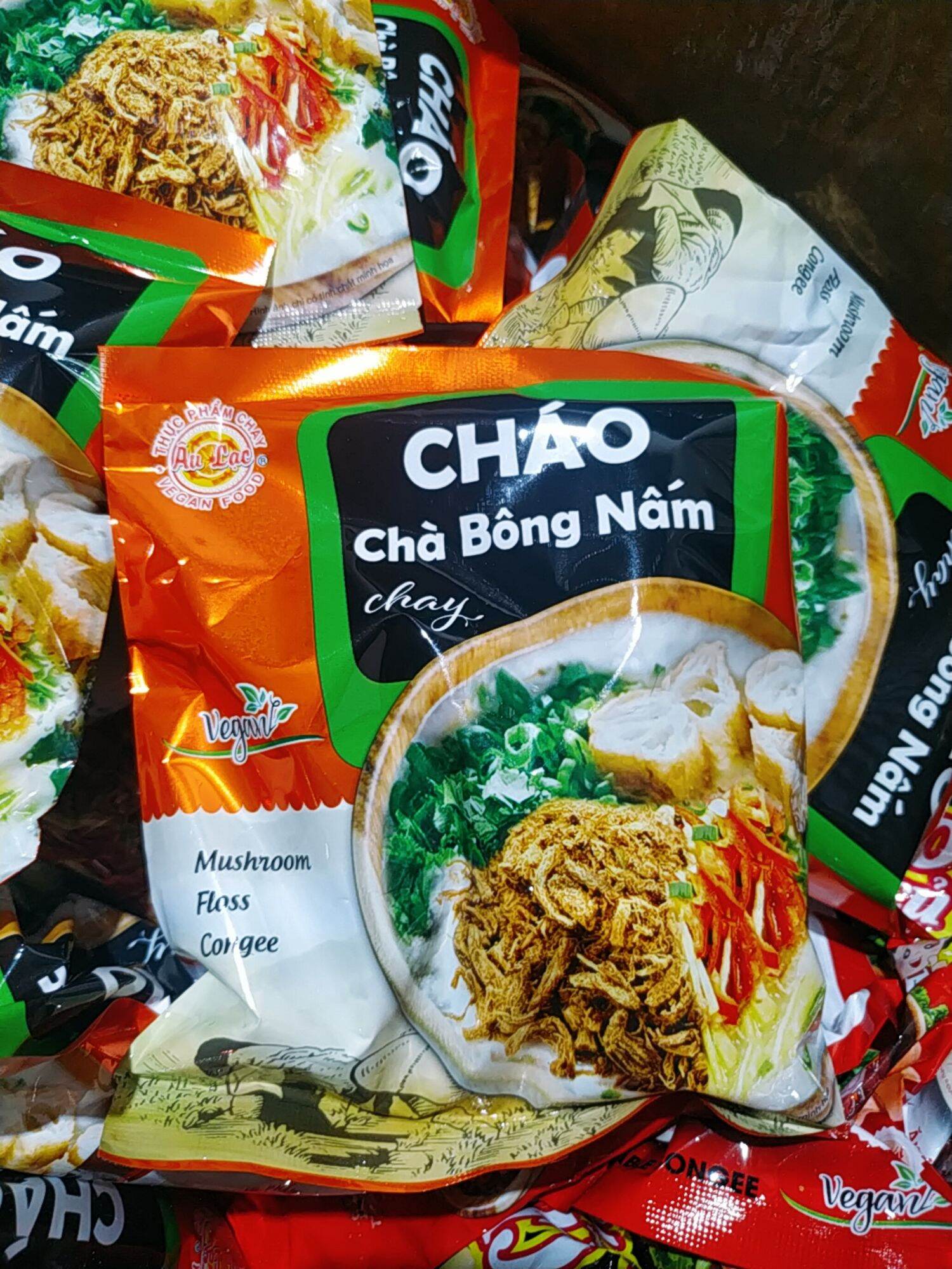 Cháo chà bông nấm / gà chay âu lạc 1 thùng 30 gói