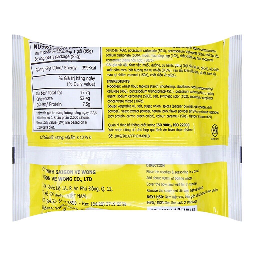 Thùng 30 gói mì A-One thịt xào 85g