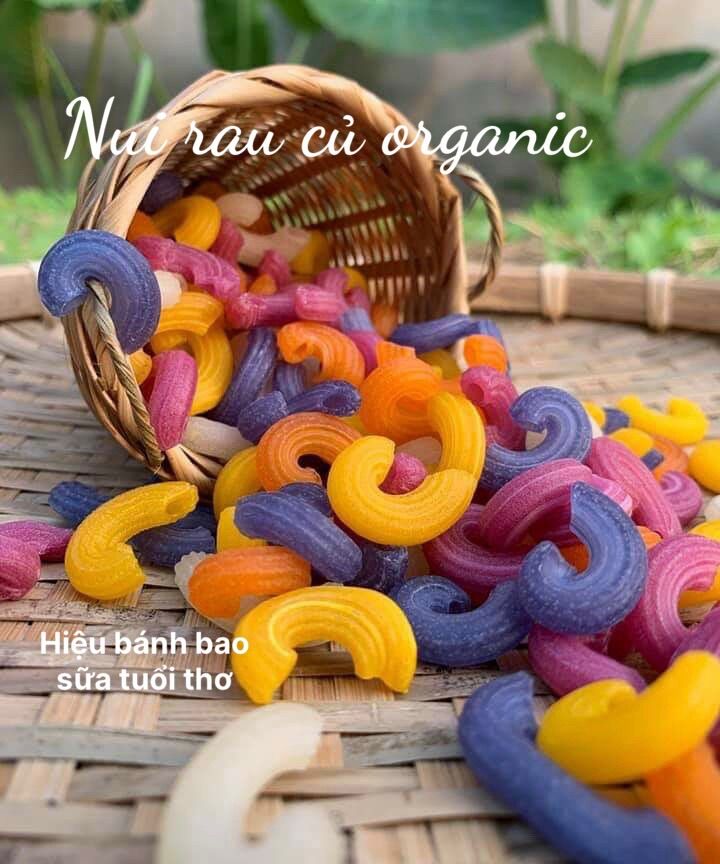 Nui ngũ sắc gạo lứt rau củ hữu cơ organic 500gr
