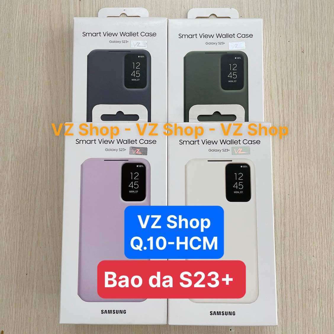 Chính hãng-có ngăn đựng thẻ-Bao da Smart Clear View Wallet Case cho Samsung Galaxy S23+/ S23 Plus có ngăn đựng thẻ