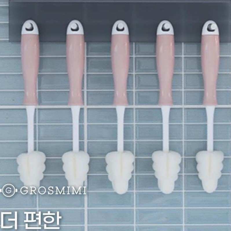 Cọ mút xốp Grosmimi chính hãng Hàn Quốc, Cọ mút bọt biển rửa bình sữa núm ti grossmimi/ moyuyum Hàn Quốc