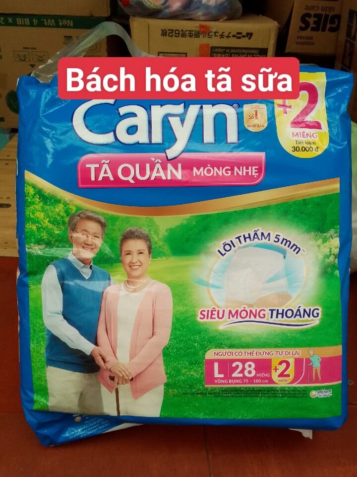 Tã quần người lớn caryn mỏng nhẹ chống tràn size m32 / l28 / xl24