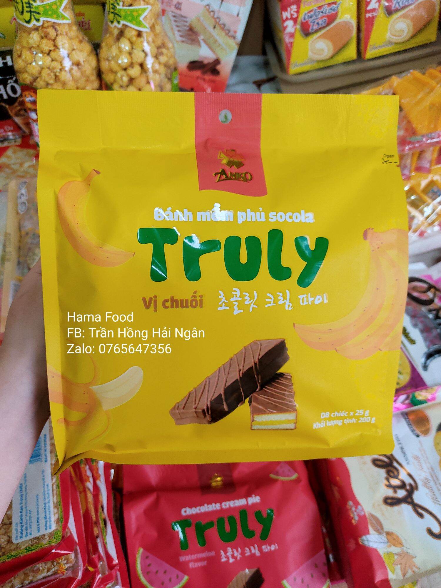 Bánh bông lan mềm phủ chocolate Truly