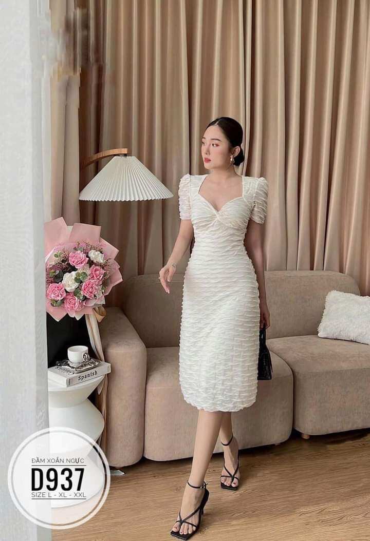 (Bigsize) Đầm thun xoắn ngực 4 màu