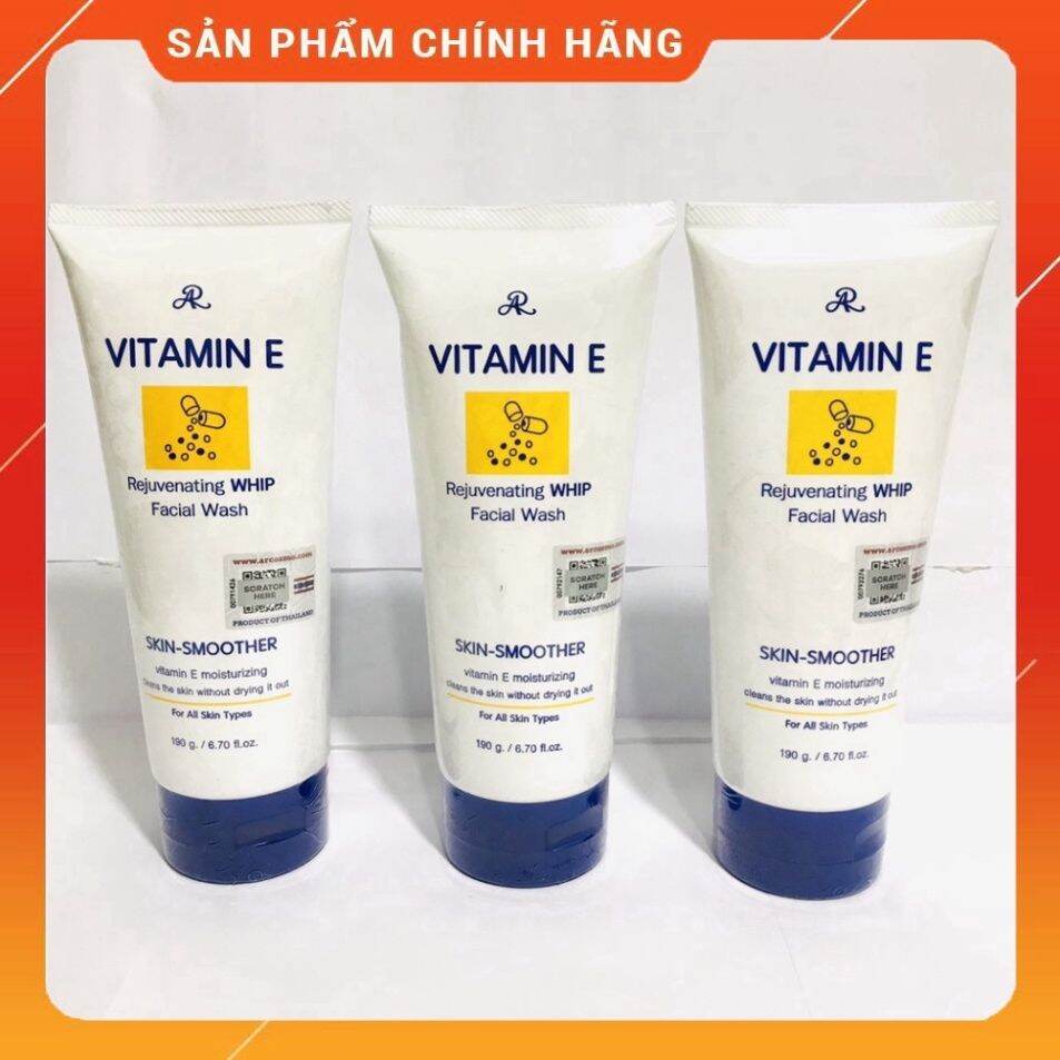 Sữa Rửa Mặt Vitamin E Skin-Smoother Thái Lan 190ml
