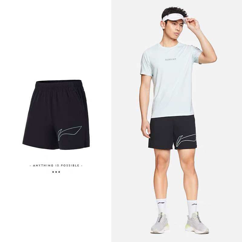 Quần short gió chạy bộ nam Lining AKSS391