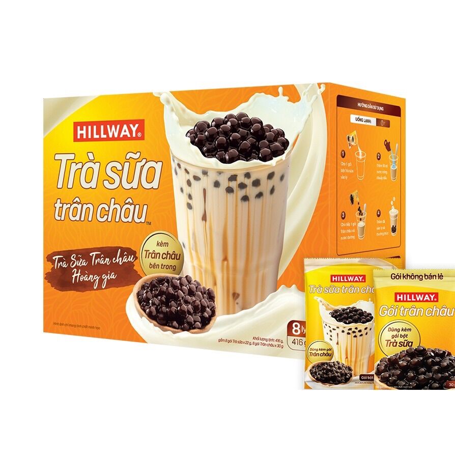 Set Trà Sữa Trân Châu HILLWAY (1 gói trà sữa và 1 gói trân châu)