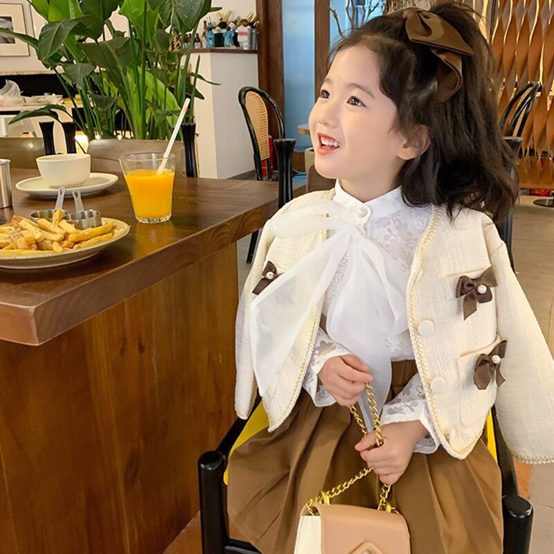 Set 3 chi tiết cho bé gái - set áo dạ chân váy kèm áo sơ mi xinh xắn - set bộ đáng yêu cho bé gái