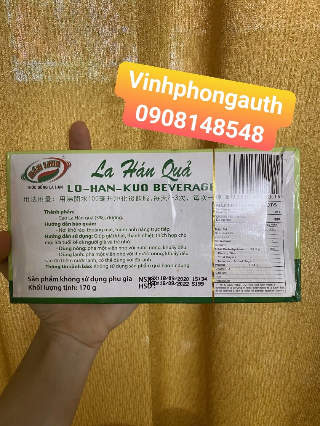 La Hán Quả Hán Linh Hộp 170gr
