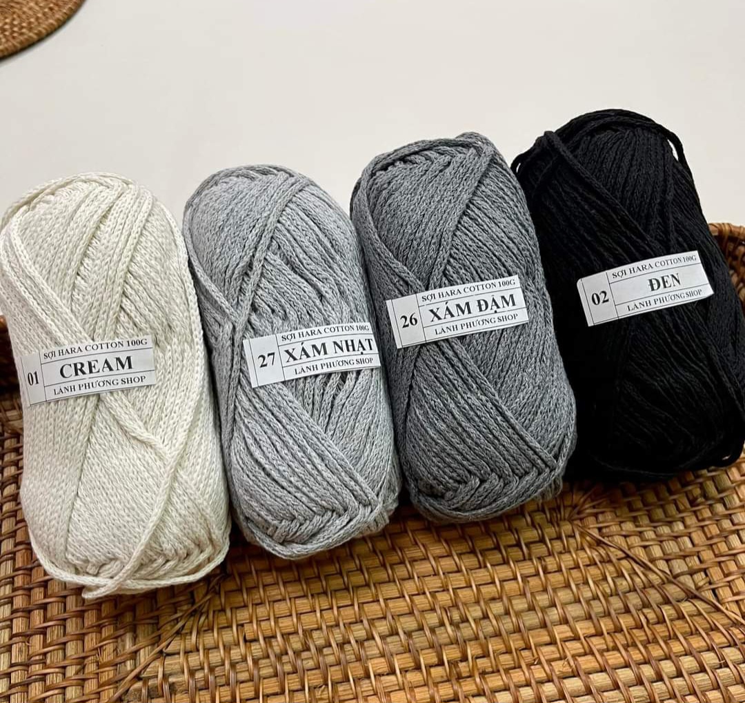 Hara Cotton Yarn for Knitting and Crocheting Handbags, Roll of 100Gr