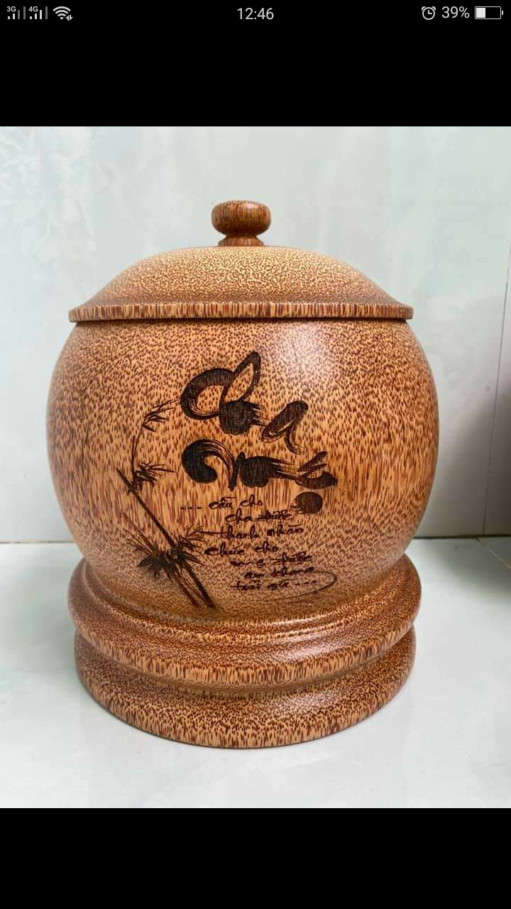 Bình ủ giữ ấm bình trà làm từ gỗ dừa