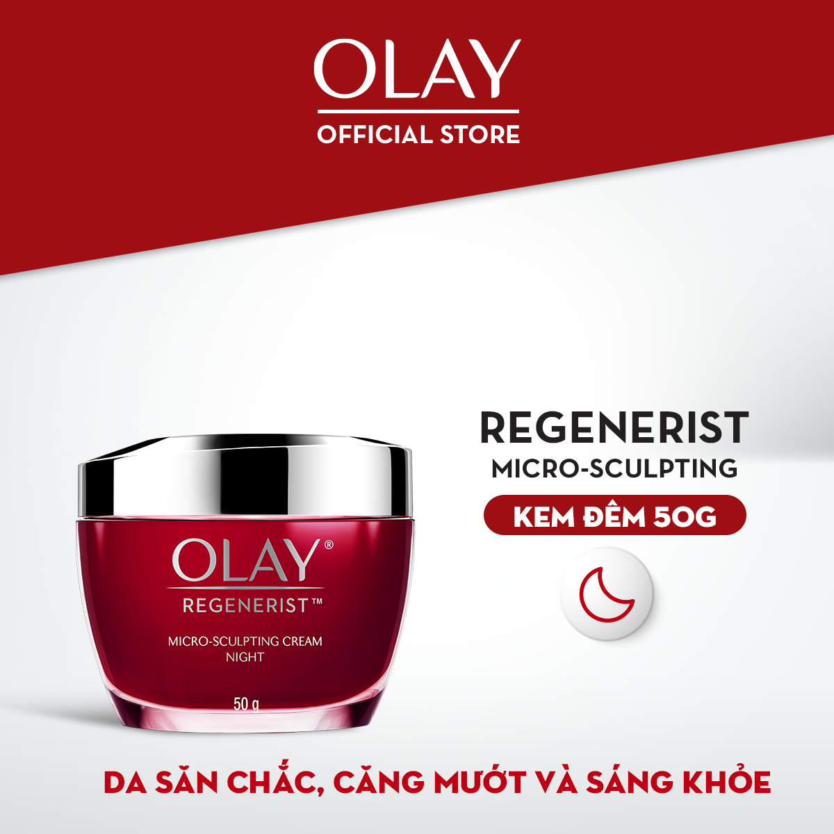 Kem Dưỡng Ẩm Ban Đêm Căng Mướt, Sáng Khỏe & Phục Hồi Dấu Hiệu Lão Hóa OLAY REGENERIST 50G