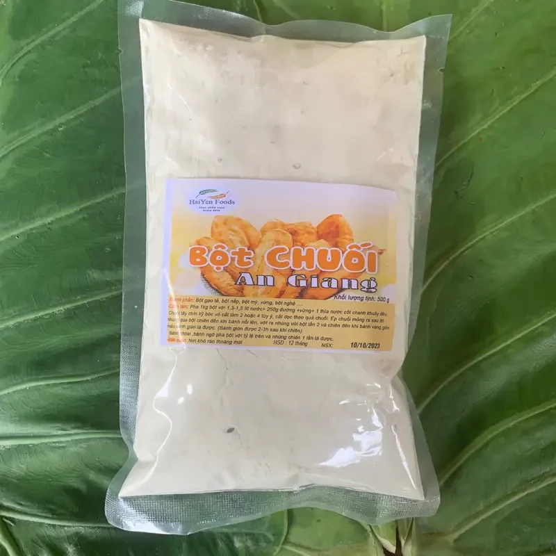 Bột chiên bánh  chuối An Giang gói 500g công thức pha dễ tiện lợi, giòn thơm