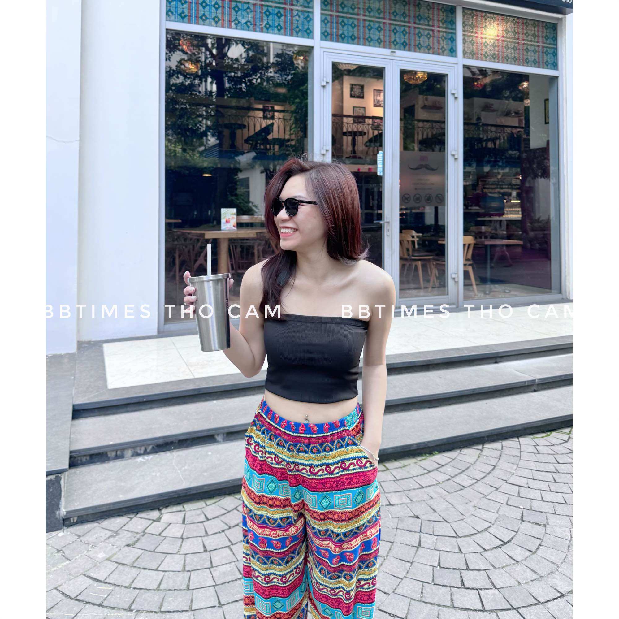 Clothed-Textured Cloth Pants with Pockets