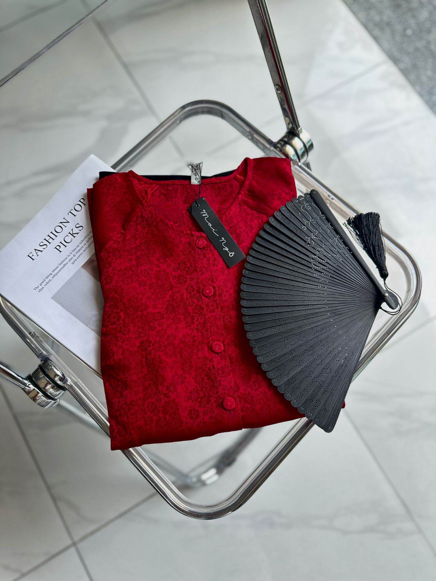 SET BÀ BA TAY DÀI LỤA UYỂN NHI CAO CAP