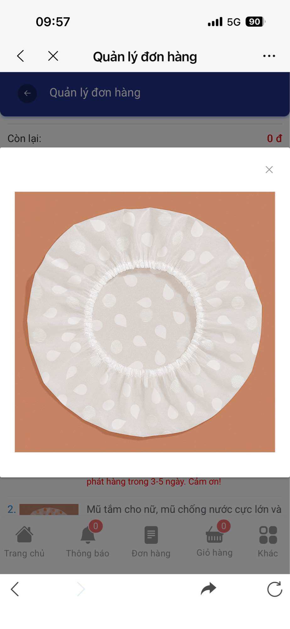 Hair Cap for Showering, Waterproof, Thick Plastic, Flexible. - 2