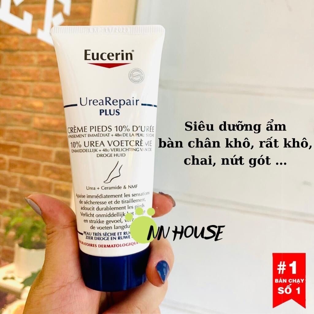 [Nội địa Pháp] Kem dưỡng da chân Eucerin Urea Repair Plus dưỡng ẩm,cấp nước,kem nẻ làm mềm da và tái tạo da, kem nứt gót chân foot cream - NN House