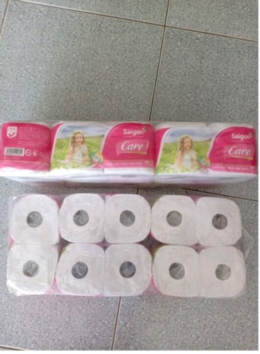 1 Cây (10 lốc ) giấy vệ sinh Sài Gòn Care có lõi