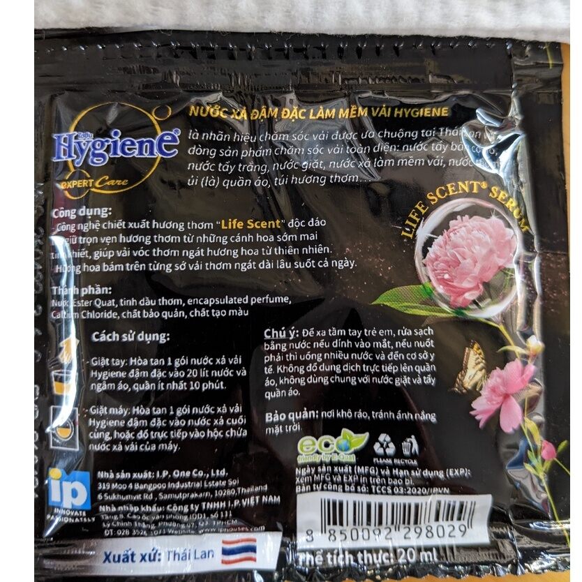 Combo 24 Gói Nước Xả Vải Hygiene Thái Lan