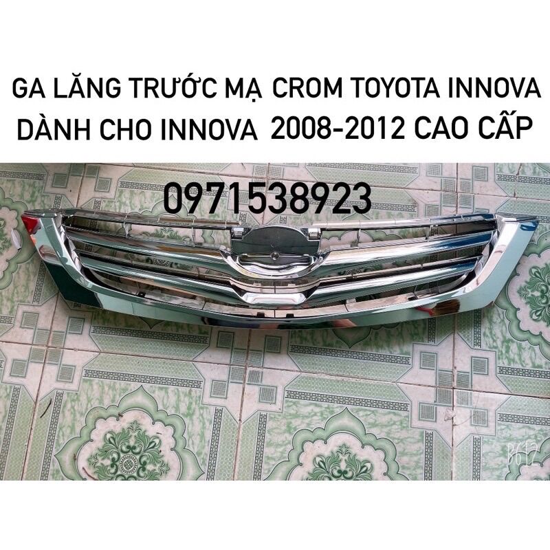 Ga lăng trước mạ crom kèm logo có đế xịn. dành cho toyota innova 2008-2012