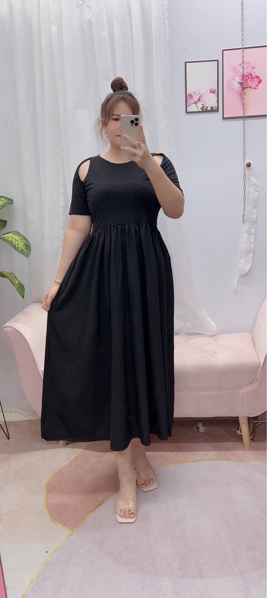 Đầm Maxxi Phom Dài Xẻ Tà (Bigszie 65-90Kg)
