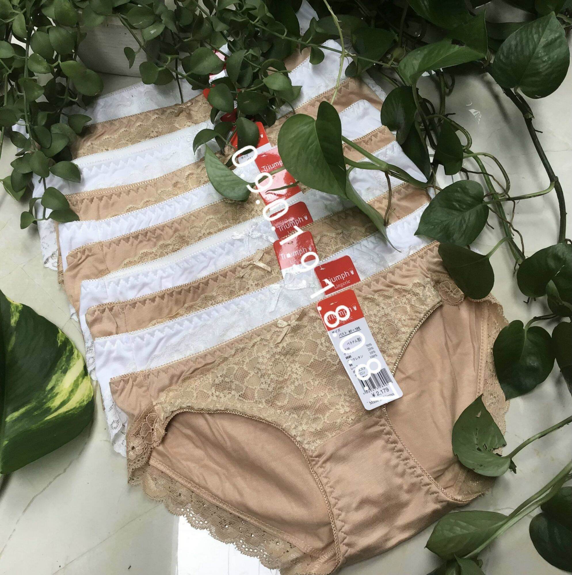 Combo 10 PCs cotton sexy women's invisible lace front underwear 115 size 35kg-65kg