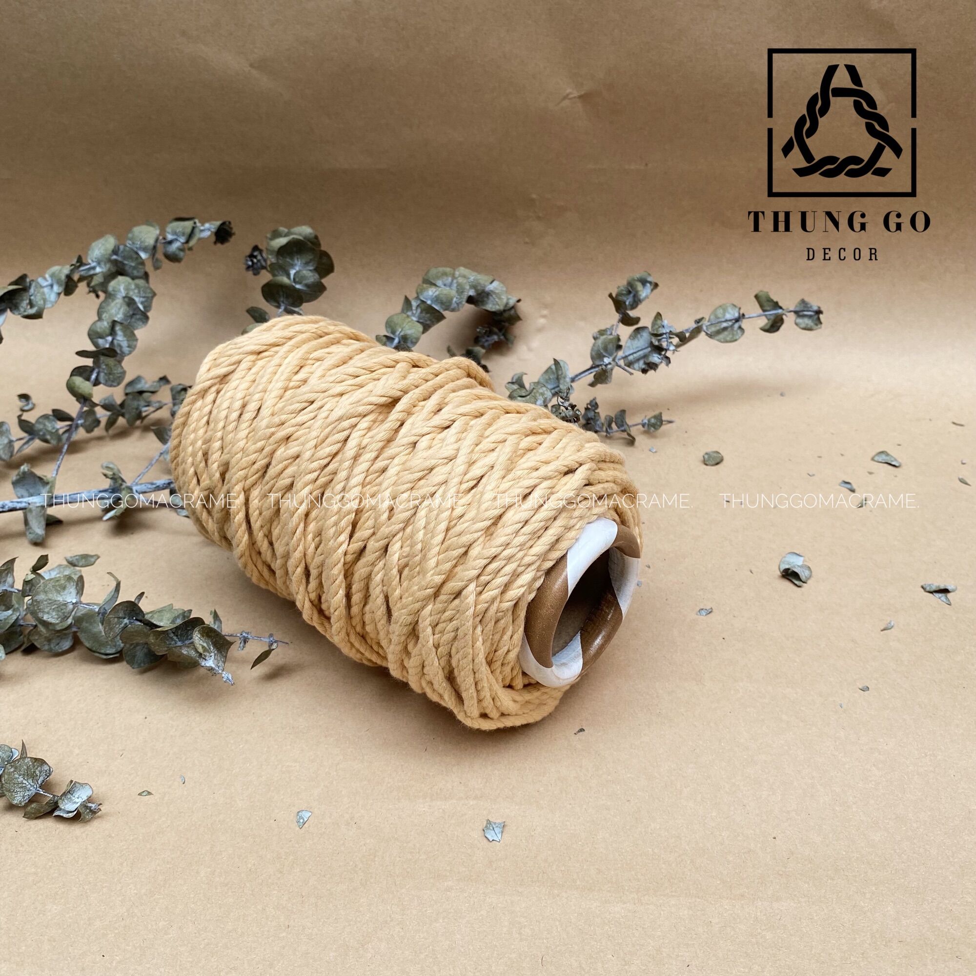 Dây thừng sẽ 3 xoắn macrame Size 3mm MÀU NUDE