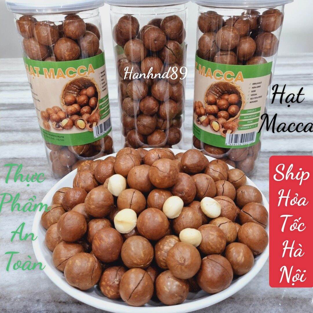 Hũ 500g macca đaklak nứt vỏ tự nhiên