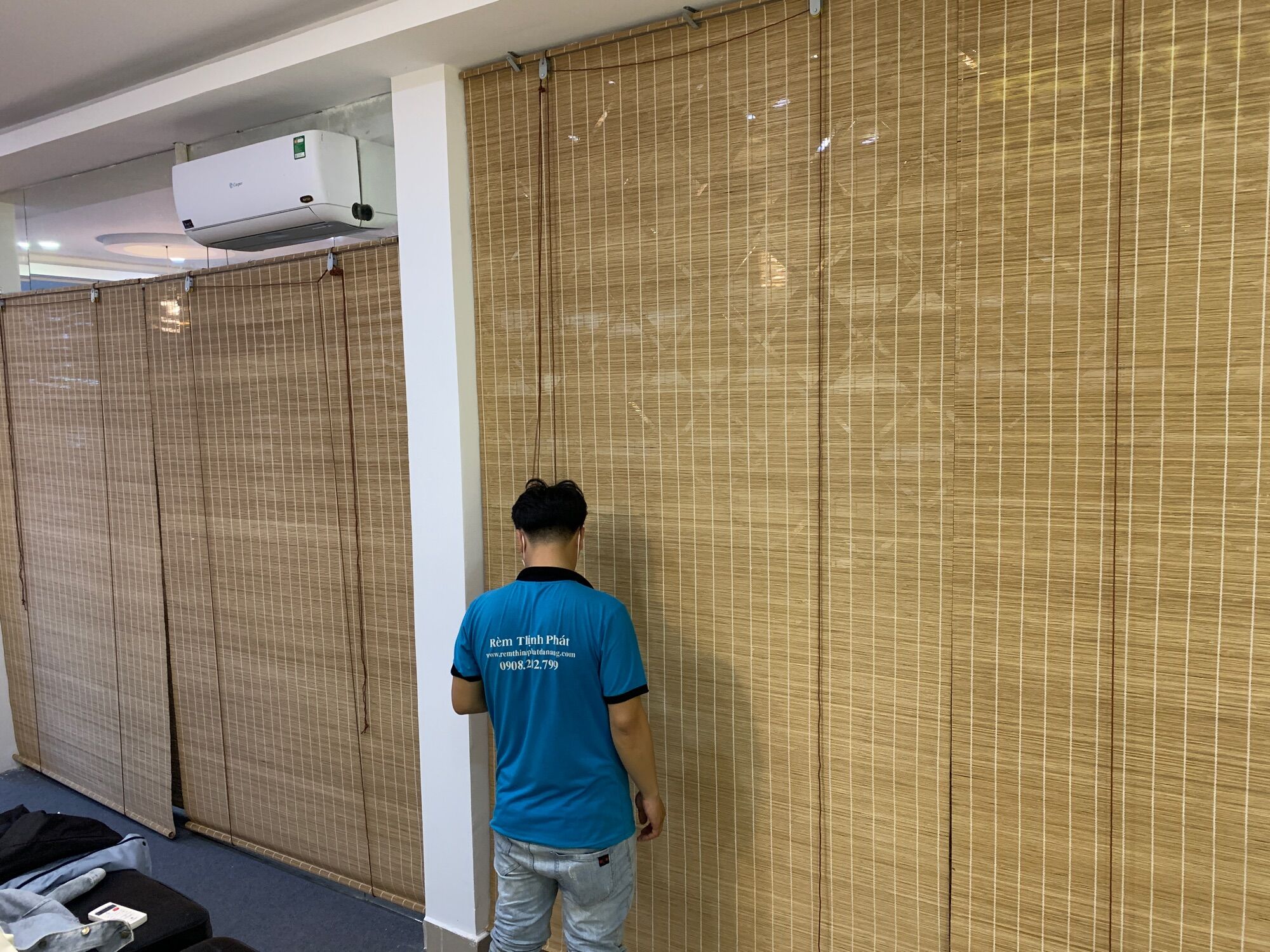 Rèm tăm tre trúc che nắng cửa sổ