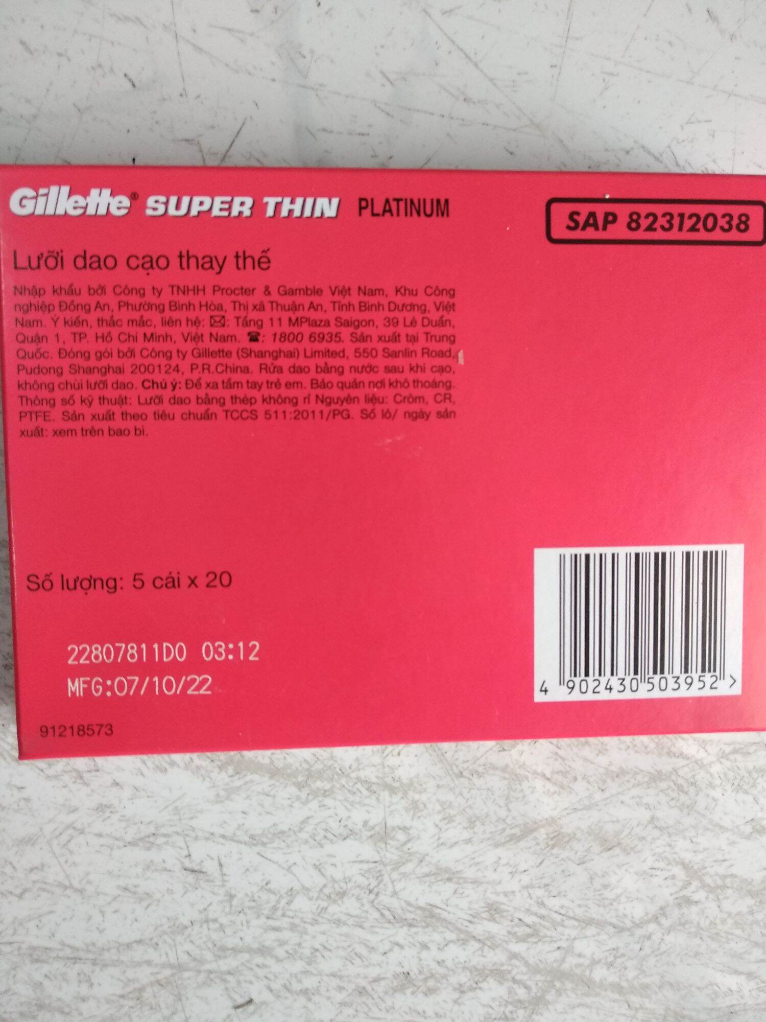 Hộp dao lam gillette 100 lưỡi